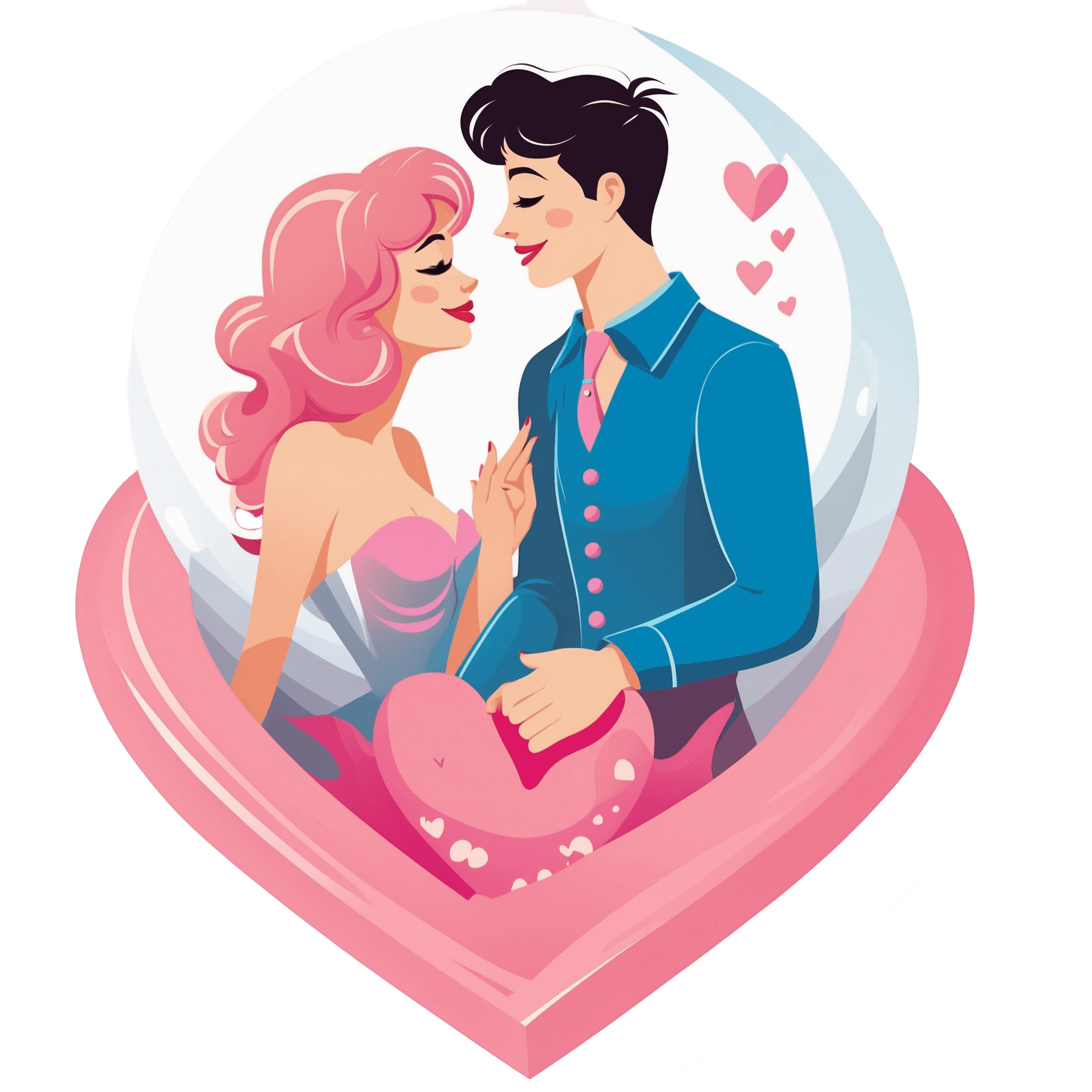 Couple happily together